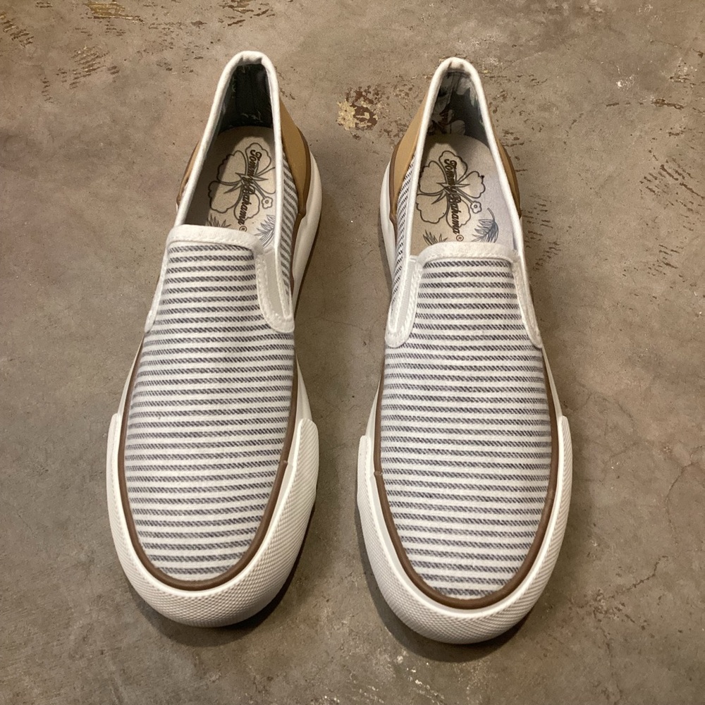 Tommy Bahama Canvas Platform Striped Slip On Sneakers Loafers Size 7.5 NEW - Picture 2 of 10